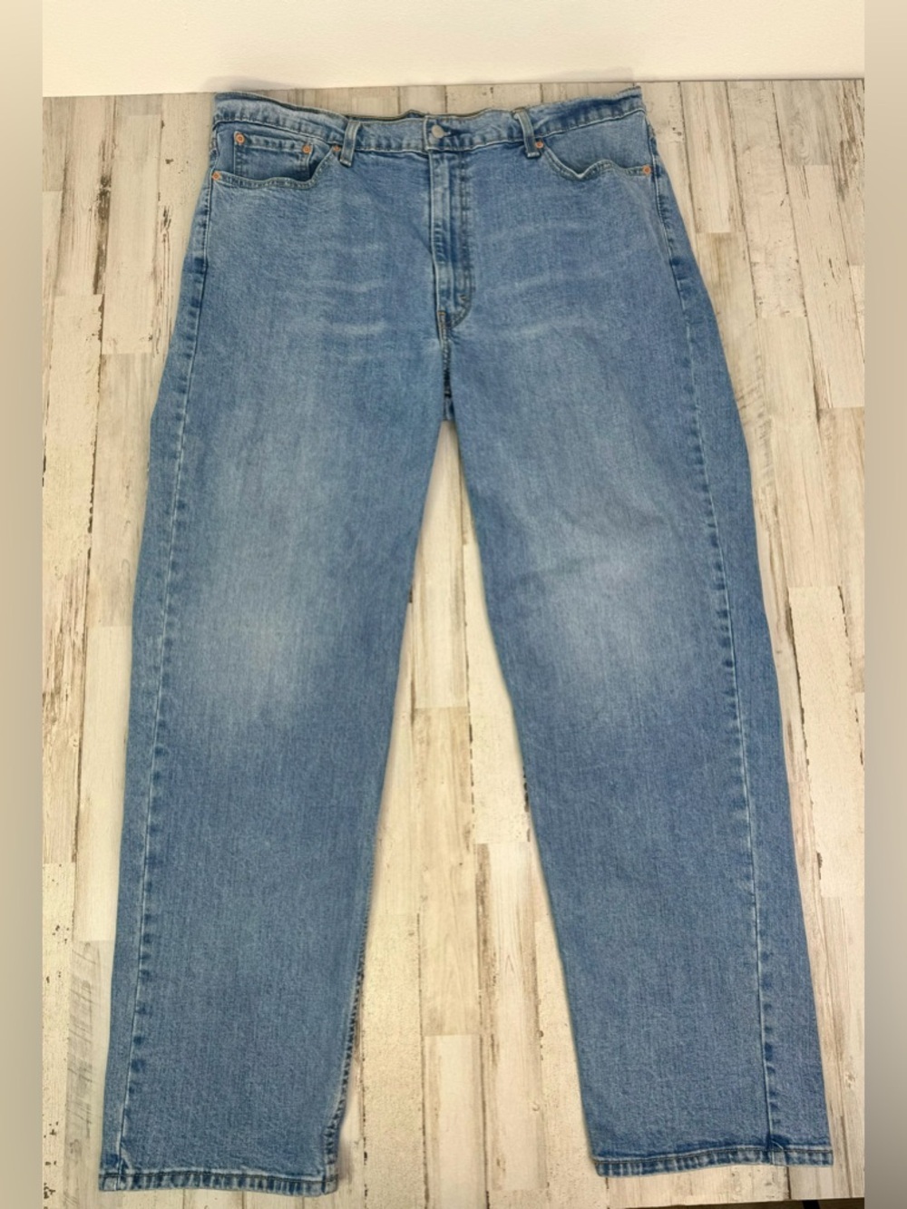 Levis 550 Pants Jeans Men 42x33 Denim Stretch Blue Straight - Picture 2 of 12